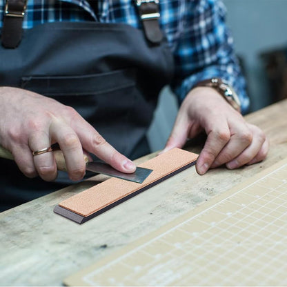 Cowhide Leather Strop Sharpening Stone Genuine Leather Sharp Edges Strop Rectangular Stropping Honing Strop Sharpener Polishing Woodcarving Tools for Knife Sharpening Polish