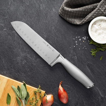Modernist Razor-Sharp Hollow Edge Santoku Knife 7 inch, German Engineered Informed by 100+ Years of Mastery