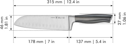 Modernist Razor-Sharp Hollow Edge Santoku Knife 7 inch, German Engineered Informed by 100+ Years of Mastery