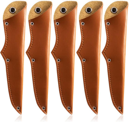 Portable Cutter Covers 5Pcs Pu Knife Sheaths for Meat Cutting Set Wear-Resistant Universal Protector Sleeves for Fillet and Boning Knives Household and Outdoor Kitchen Gadget Fits 5 Inch Blades