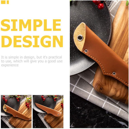 Portable Cutter Covers 5Pcs Pu Knife Sheaths for Meat Cutting Set Wear-Resistant Universal Protector Sleeves for Fillet and Boning Knives Household and Outdoor Kitchen Gadget Fits 5 Inch Blades