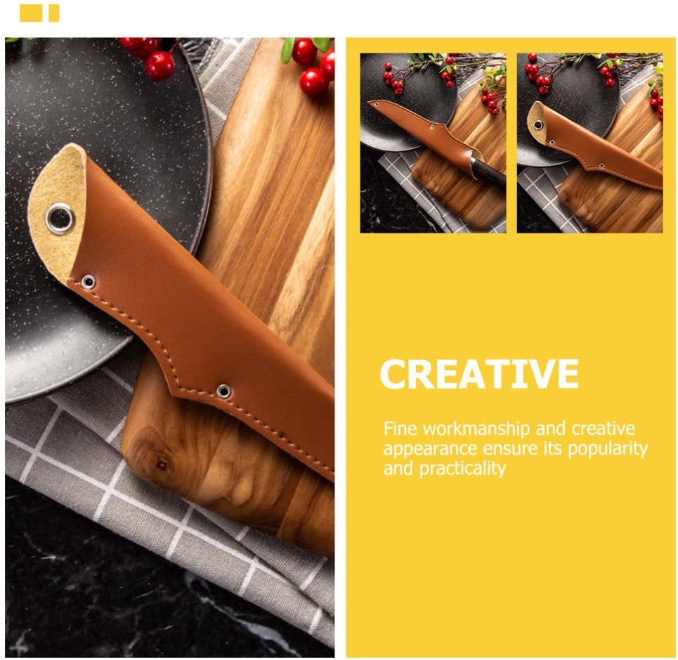 Portable Cutter Covers 5Pcs Pu Knife Sheaths for Meat Cutting Set Wear-Resistant Universal Protector Sleeves for Fillet and Boning Knives Household and Outdoor Kitchen Gadget Fits 5 Inch Blades