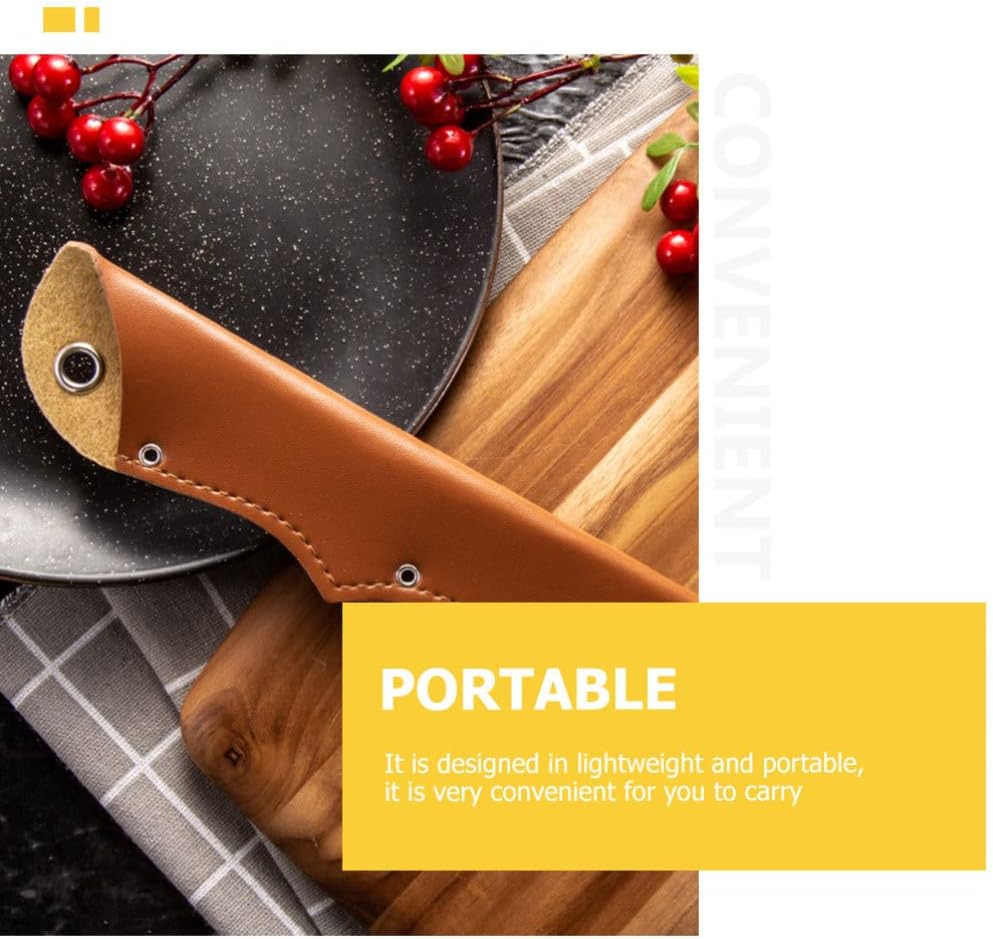 Portable Cutter Covers 5Pcs Pu Knife Sheaths for Meat Cutting Set Wear-Resistant Universal Protector Sleeves for Fillet and Boning Knives Household and Outdoor Kitchen Gadget Fits 5 Inch Blades
