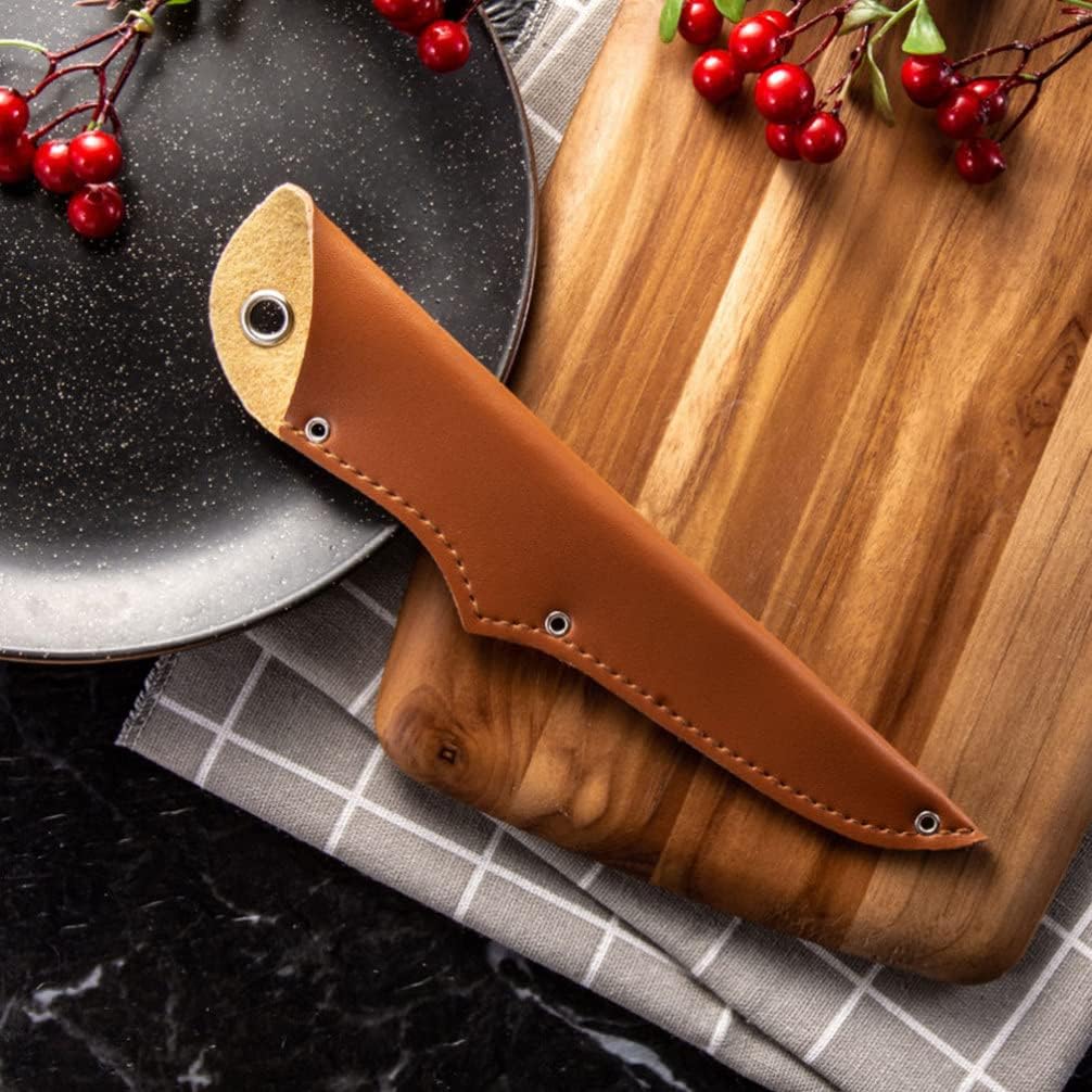 Portable Cutter Covers 5Pcs Pu Knife Sheaths for Meat Cutting Set Wear-Resistant Universal Protector Sleeves for Fillet and Boning Knives Household and Outdoor Kitchen Gadget Fits 5 Inch Blades