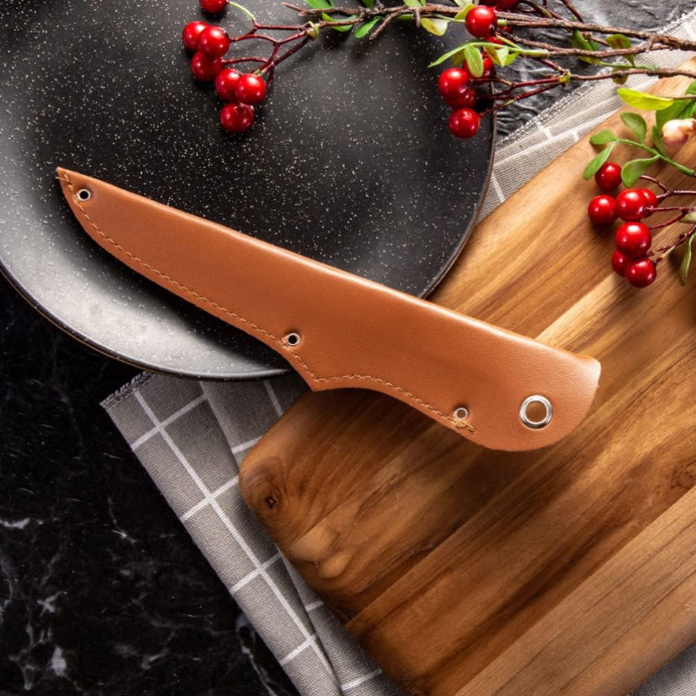 Portable Cutter Covers 5Pcs Pu Knife Sheaths for Meat Cutting Set Wear-Resistant Universal Protector Sleeves for Fillet and Boning Knives Household and Outdoor Kitchen Gadget Fits 5 Inch Blades