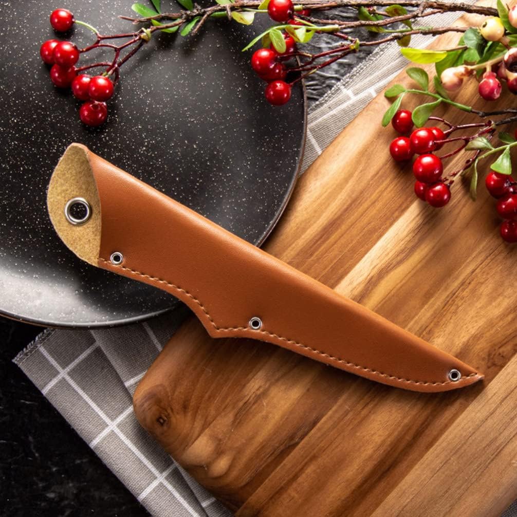 Portable Cutter Covers 5Pcs Pu Knife Sheaths for Meat Cutting Set Wear-Resistant Universal Protector Sleeves for Fillet and Boning Knives Household and Outdoor Kitchen Gadget Fits 5 Inch Blades