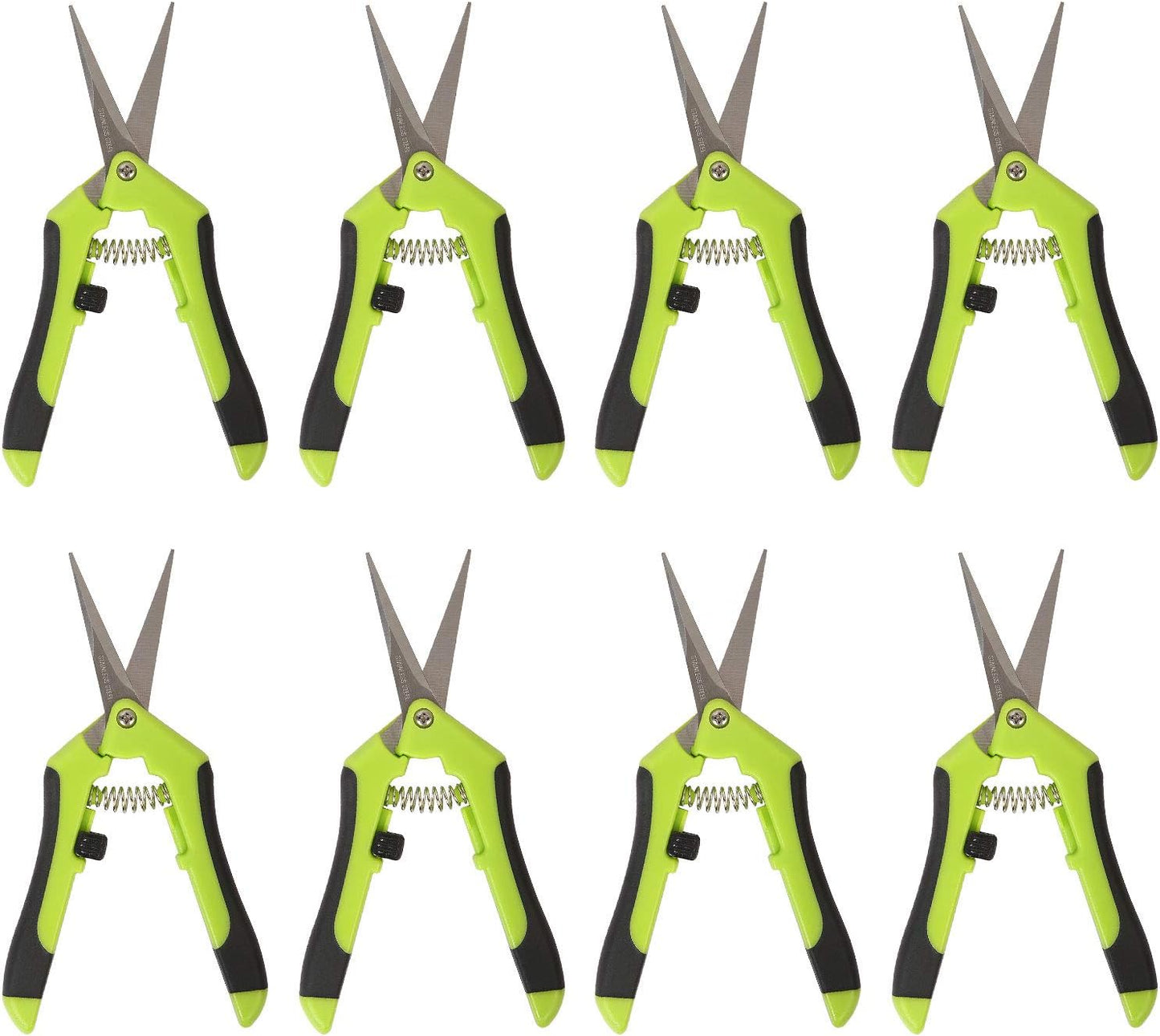 8 Pack 6.5 Inch Bud Trimming Scissors, Professional Stainless Steel Gardening Hand Pruners Micro-Tip Pruning Snips with Straight Blades for Trimming Garden Herb Plants Flowers