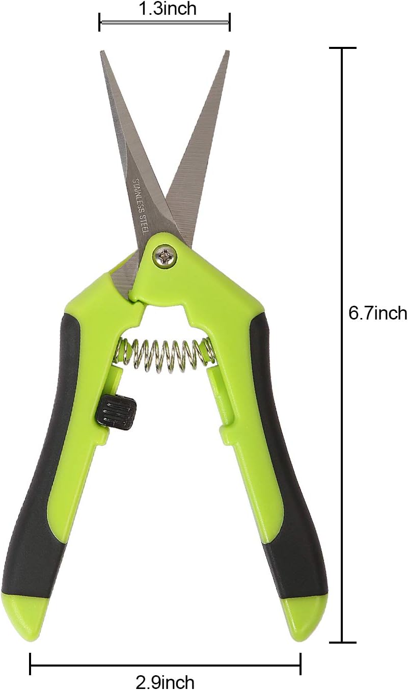 8 Pack 6.5 Inch Bud Trimming Scissors, Professional Stainless Steel Gardening Hand Pruners Micro-Tip Pruning Snips with Straight Blades for Trimming Garden Herb Plants Flowers