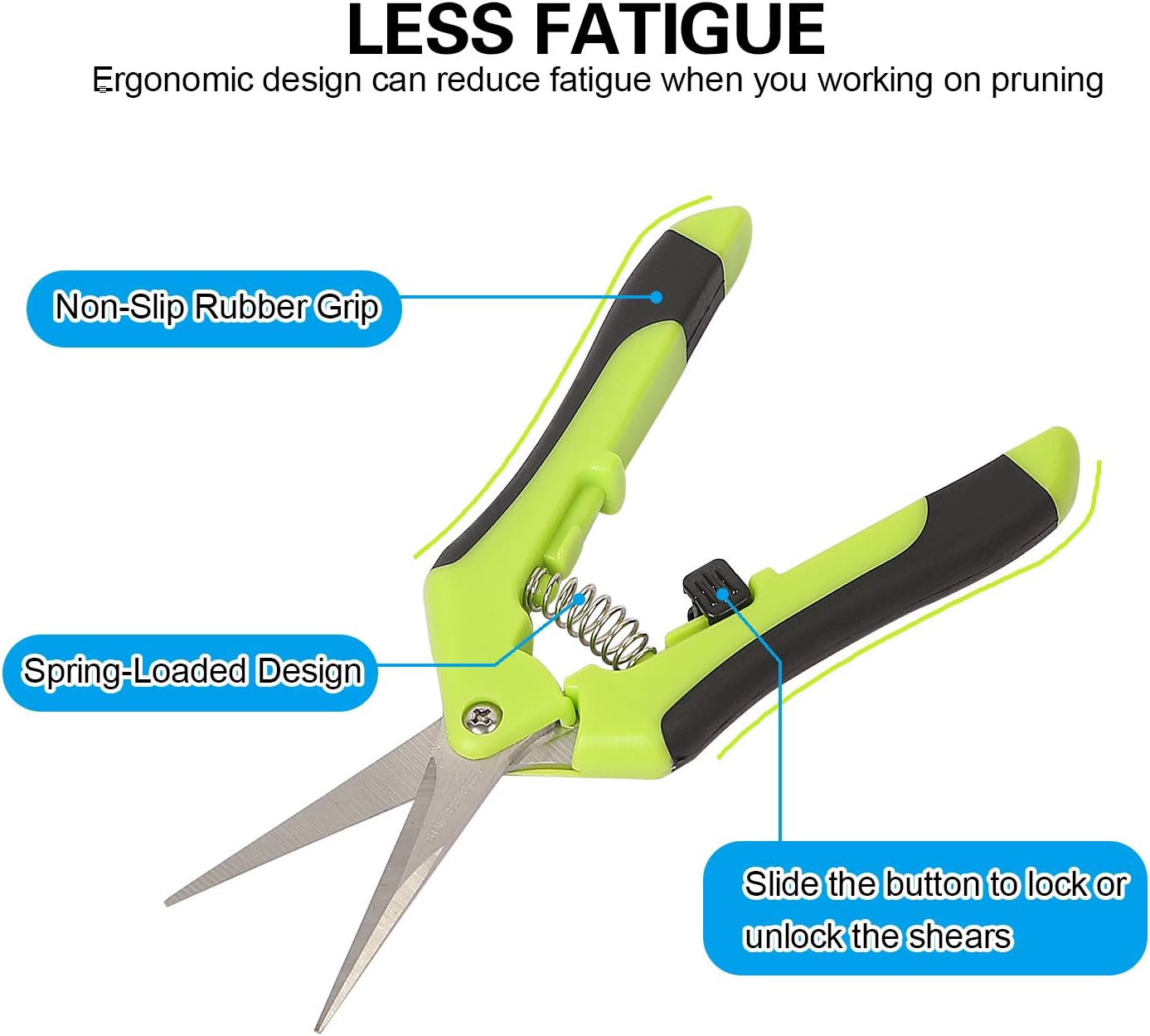 8 Pack 6.5 Inch Bud Trimming Scissors, Professional Stainless Steel Gardening Hand Pruners Micro-Tip Pruning Snips with Straight Blades for Trimming Garden Herb Plants Flowers