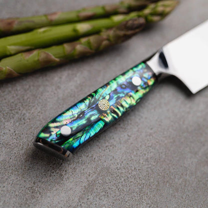 Awabi 8 Inch VG10 Damascus Gyuto Knife, Abalone Handle