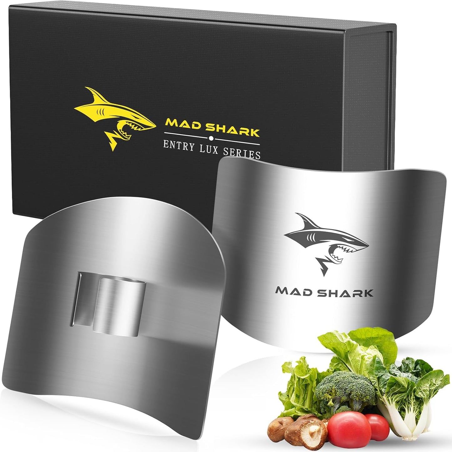 2pcs Chef Finger Guards for Cutting aid, Stainless Steel Protectors for Cutting, Avoid Hurting, Slicing and Chopping Kitchen Tools