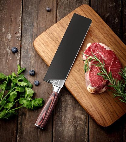 Knife Guard, 8 Inch x 2 Inch Knife Sheath 2Pack Durable Universal Fit Blade Edge Cover Knife Sleeves Protectors Guards for Chef Knives, Kitchen Knives Extra Strength, Black