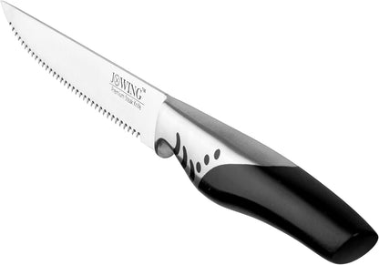Steak Knives Set of 8, Serrated German Steel, Pakkawood Handles