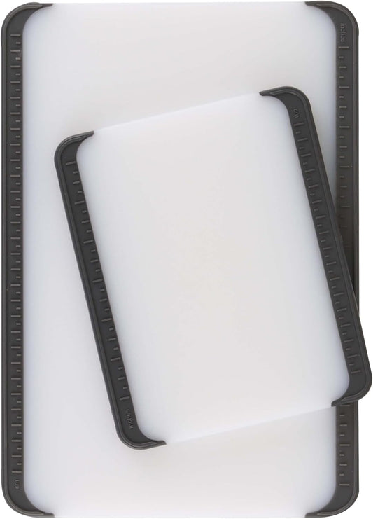 Non-Slip Cutting Boards with Non-Slip Measuring Guides, 2-Pack. Set includes Boards that measure 13"x 9" and 8"x 6.5"