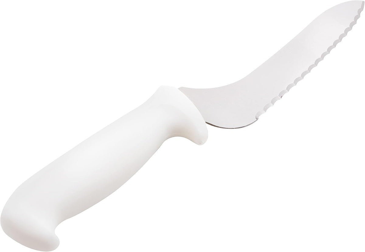 5600 Series 7 in Serrated Edge Bread or Sandwich Knife with White Handle