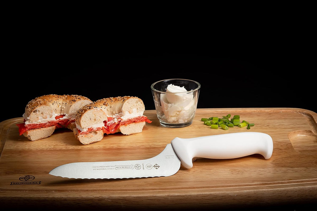 5600 Series 7 in Serrated Edge Bread or Sandwich Knife with White Handle