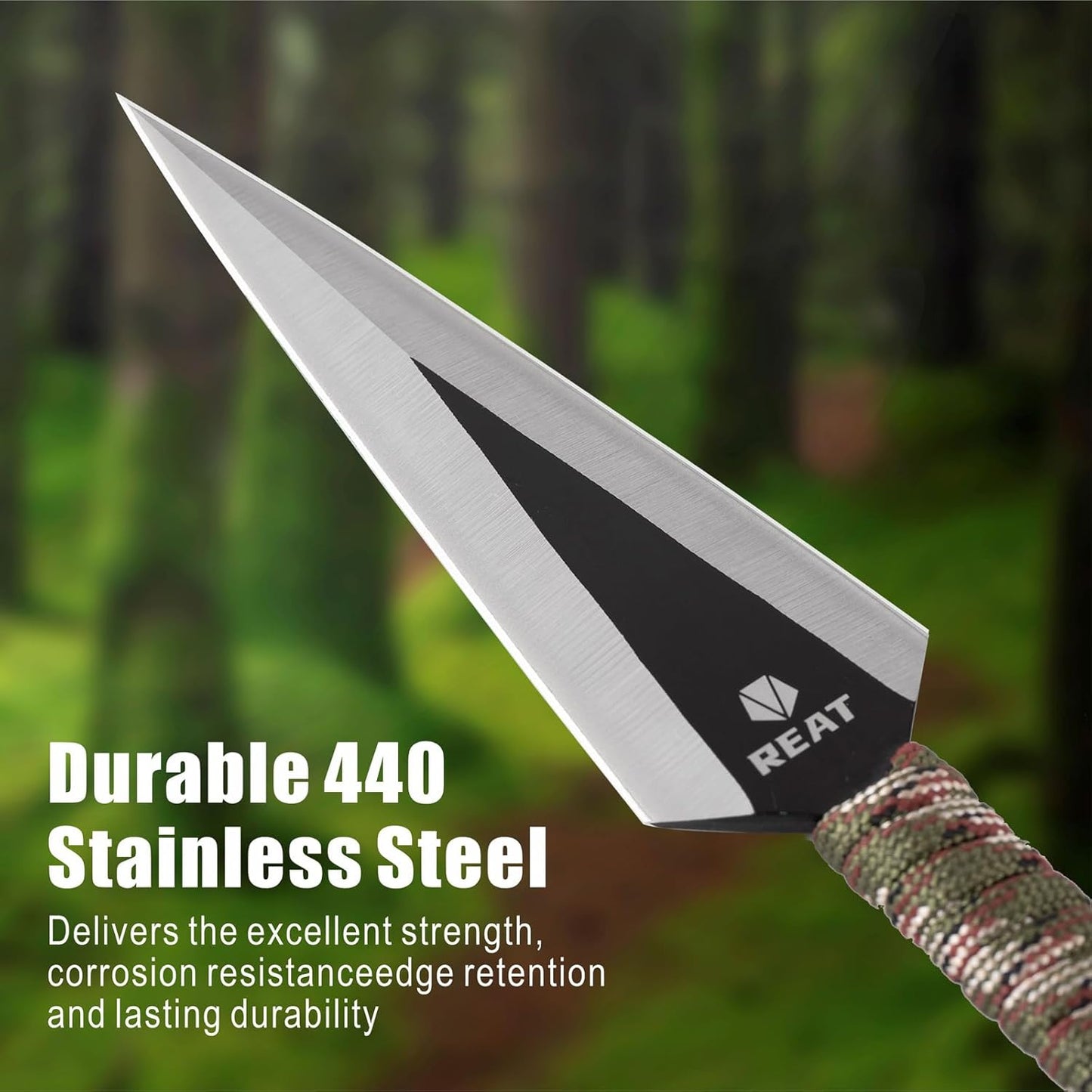 REAT Throwing Knives - 12 Piece,6.5" 440 Stainless Steel with Cord-Wrapped Handle, Includes Nylon Carrying Case for Safe Storage,Ninja Kunai Knife for Competition, Training, Recreation,Gifts for Men,Women
