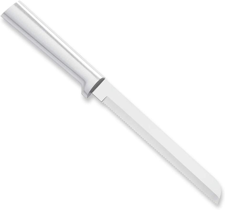 6" Bread Knife (R136), Silver Handle | Stainless Steel Serrated Blade, Silver Cast Aluminum Handle