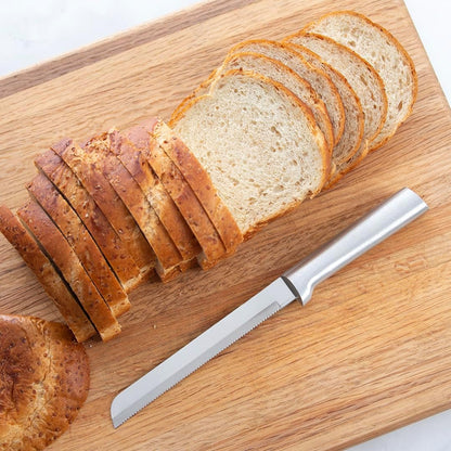 6" Bread Knife (R136), Silver Handle | Stainless Steel Serrated Blade, Silver Cast Aluminum Handle