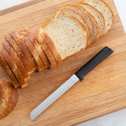 6" Bread Knife (R136), Silver Handle | Stainless Steel Serrated Blade, Silver Cast Aluminum Handle