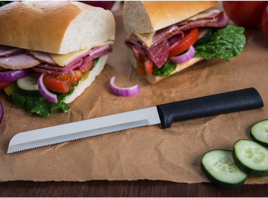 6" Bread Knife (R136), Silver Handle | Stainless Steel Serrated Blade, Silver Cast Aluminum Handle