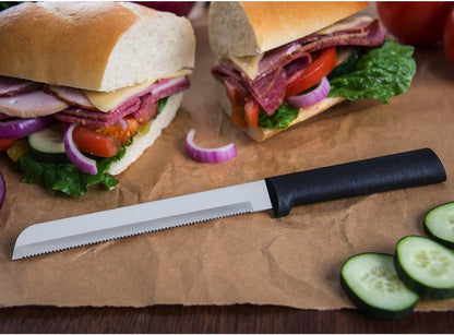 6" Bread Knife (R136), Silver Handle | Stainless Steel Serrated Blade, Silver Cast Aluminum Handle