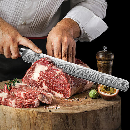 12 Inch Slicing Kinfe, Razor Sharp Brisket Knife, Pakkawood Handle