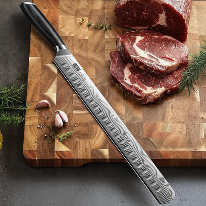 12 Inch Slicing Kinfe, Razor Sharp Brisket Knife, Pakkawood Handle