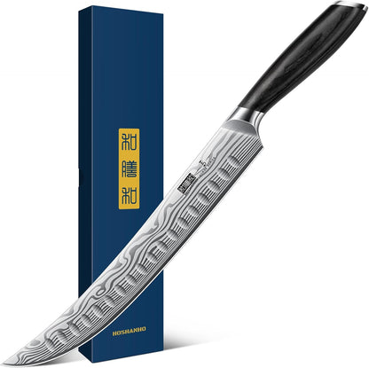 12 Inch Slicing Kinfe, Razor Sharp Brisket Knife, Pakkawood Handle