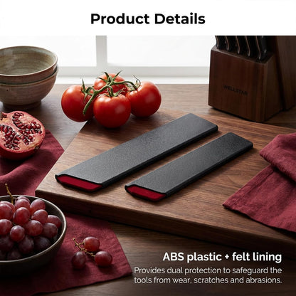 Knife Sheath 2 Pieces Knife Covers Universal Blade Protective Guards Non-Scratch Felt Lining Kitchen Knives Sheaths, 9 Inch 10 Inch