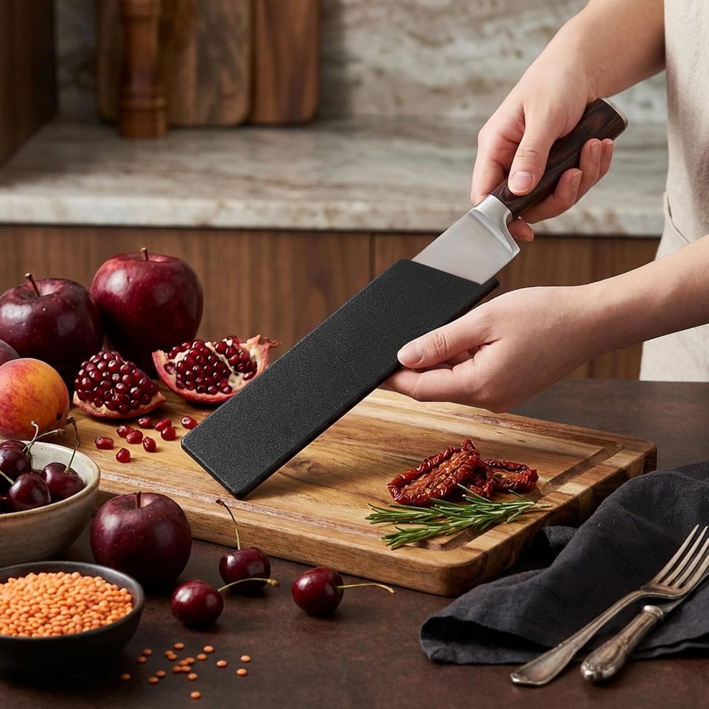 Knife Sheath 2 Pieces Knife Covers Universal Blade Protective Guards Non-Scratch Felt Lining Kitchen Knives Sheaths, 9 Inch 10 Inch