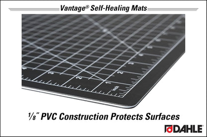 Vantage 10670 Premium Self-Healing Cutting Mat, 9"x12", 1/2" Grid, 5 Layers for Max Healing, Perfect for Crafts & Sewing, Black