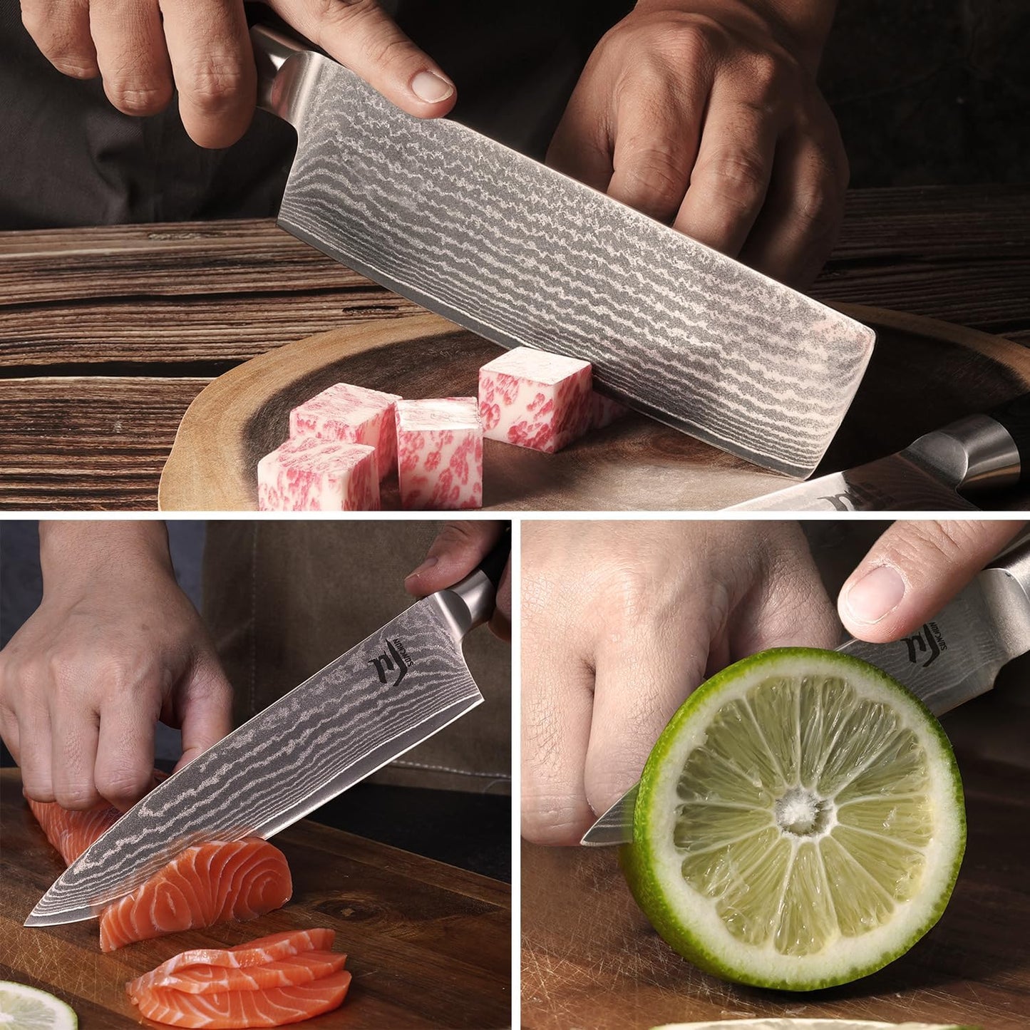 Nakiri Knife VG-10 Damascus Steel 67-Layer Japanese Vegetable Cleaver, Ultra Sharp 602 HRC Kitchen Knife with Black Pakka Wood Handle, Professional Chef Knife for Vegetables & Food Prep