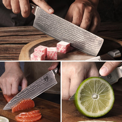 Nakiri Knife VG-10 Damascus Steel 67-Layer Japanese Vegetable Cleaver, Ultra Sharp 602 HRC Kitchen Knife with Black Pakka Wood Handle, Professional Chef Knife for Vegetables & Food Prep
