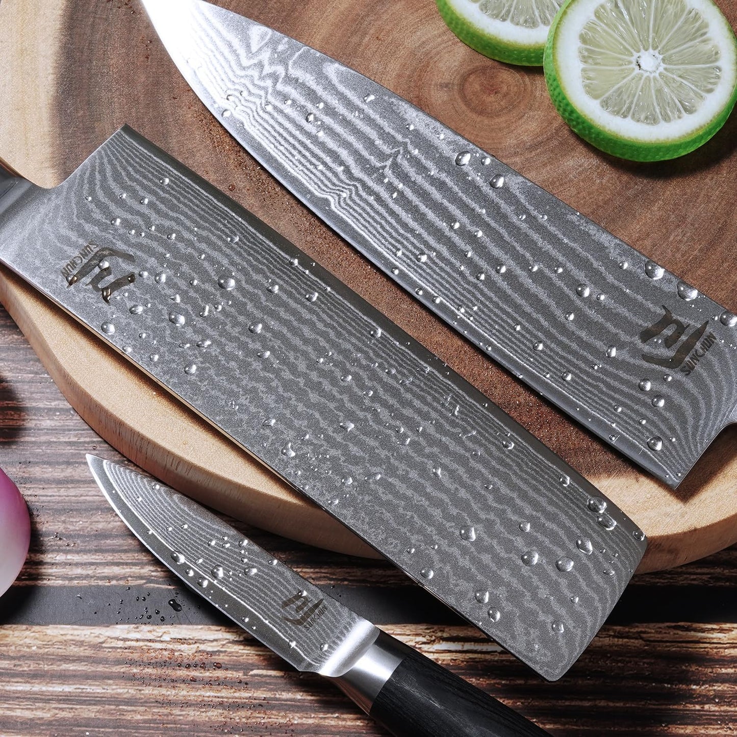 Nakiri Knife VG-10 Damascus Steel 67-Layer Japanese Vegetable Cleaver, Ultra Sharp 602 HRC Kitchen Knife with Black Pakka Wood Handle, Professional Chef Knife for Vegetables & Food Prep