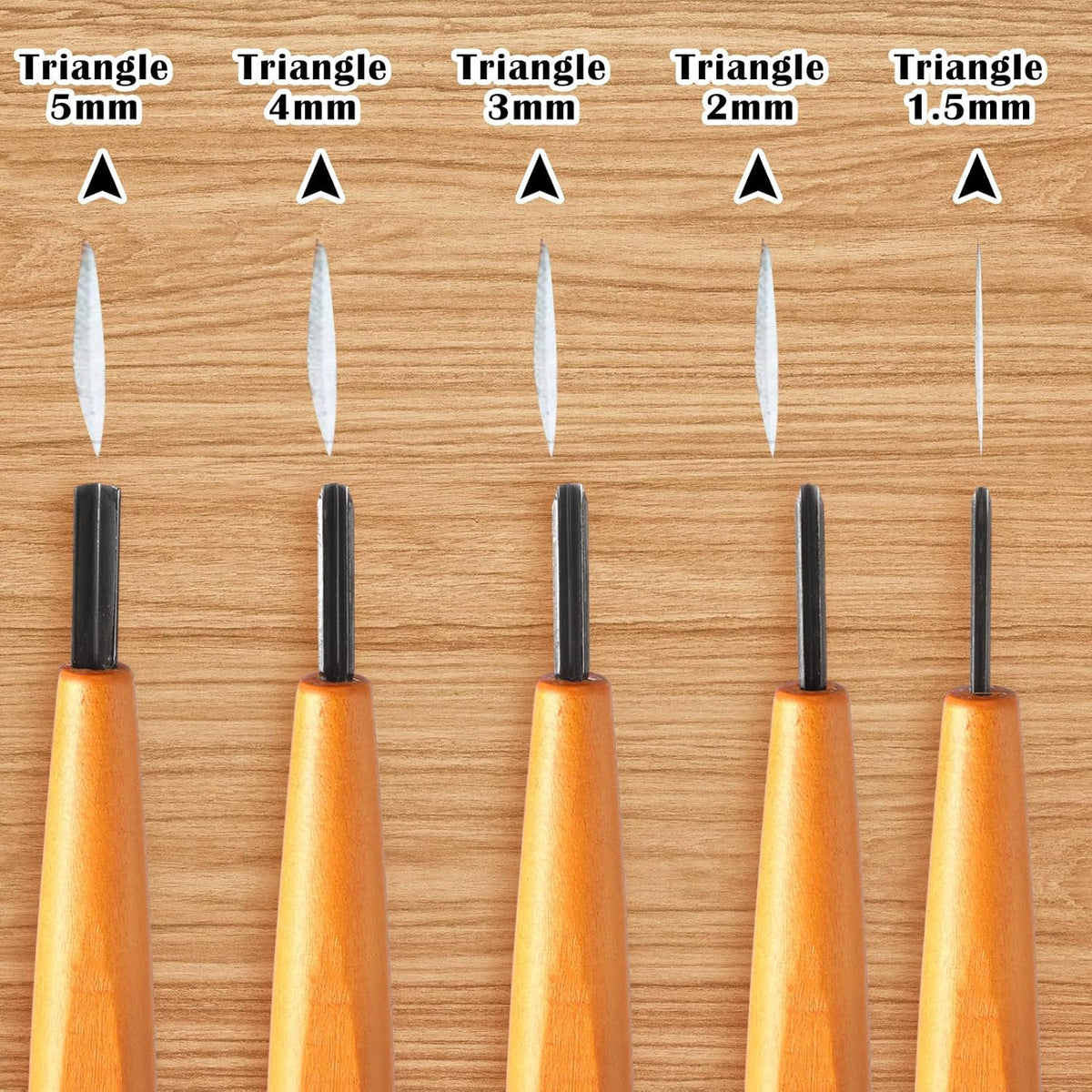 5 Pcs Linoleum Carving Tool Set Wood Handle Linocut,Classic