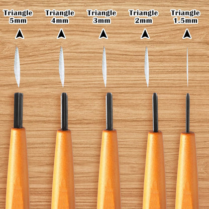 5 Pcs Linoleum Carving Tool Set Wood Handle Linocut,Classic