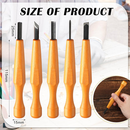 5 Pcs Linoleum Carving Tool Set Wood Handle Linocut,Classic
