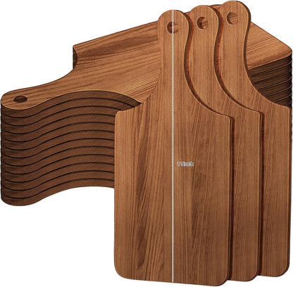 12 Pcs Bulk Wood Cutting Board with Handle Cutting Board for Laser Engraving, 11" x 5" Bamboo Serving Trays Charcuterie Trays for Customized Wedding Housewarming Mom Christmas Gift Party Favor