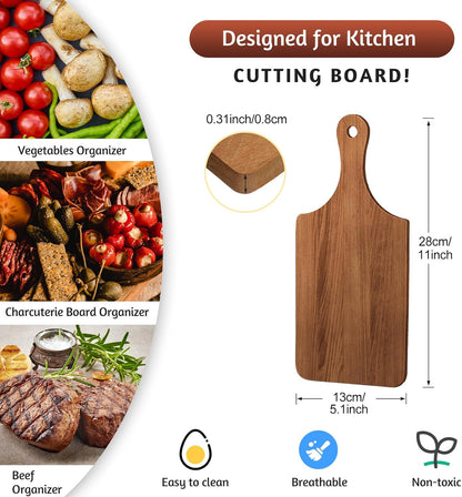 12 Pcs Bulk Wood Cutting Board with Handle Cutting Board for Laser Engraving, 11" x 5" Bamboo Serving Trays Charcuterie Trays for Customized Wedding Housewarming Mom Christmas Gift Party Favor