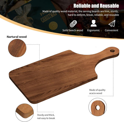 12 Pcs Bulk Wood Cutting Board with Handle Cutting Board for Laser Engraving, 11" x 5" Bamboo Serving Trays Charcuterie Trays for Customized Wedding Housewarming Mom Christmas Gift Party Favor