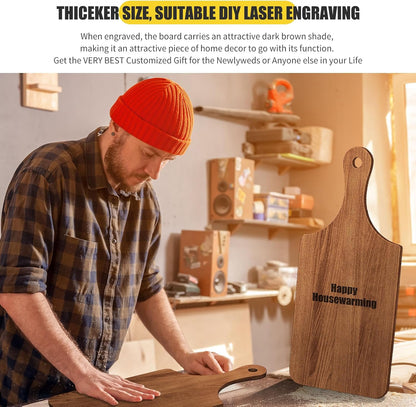 12 Pcs Bulk Wood Cutting Board with Handle Cutting Board for Laser Engraving, 11" x 5" Bamboo Serving Trays Charcuterie Trays for Customized Wedding Housewarming Mom Christmas Gift Party Favor