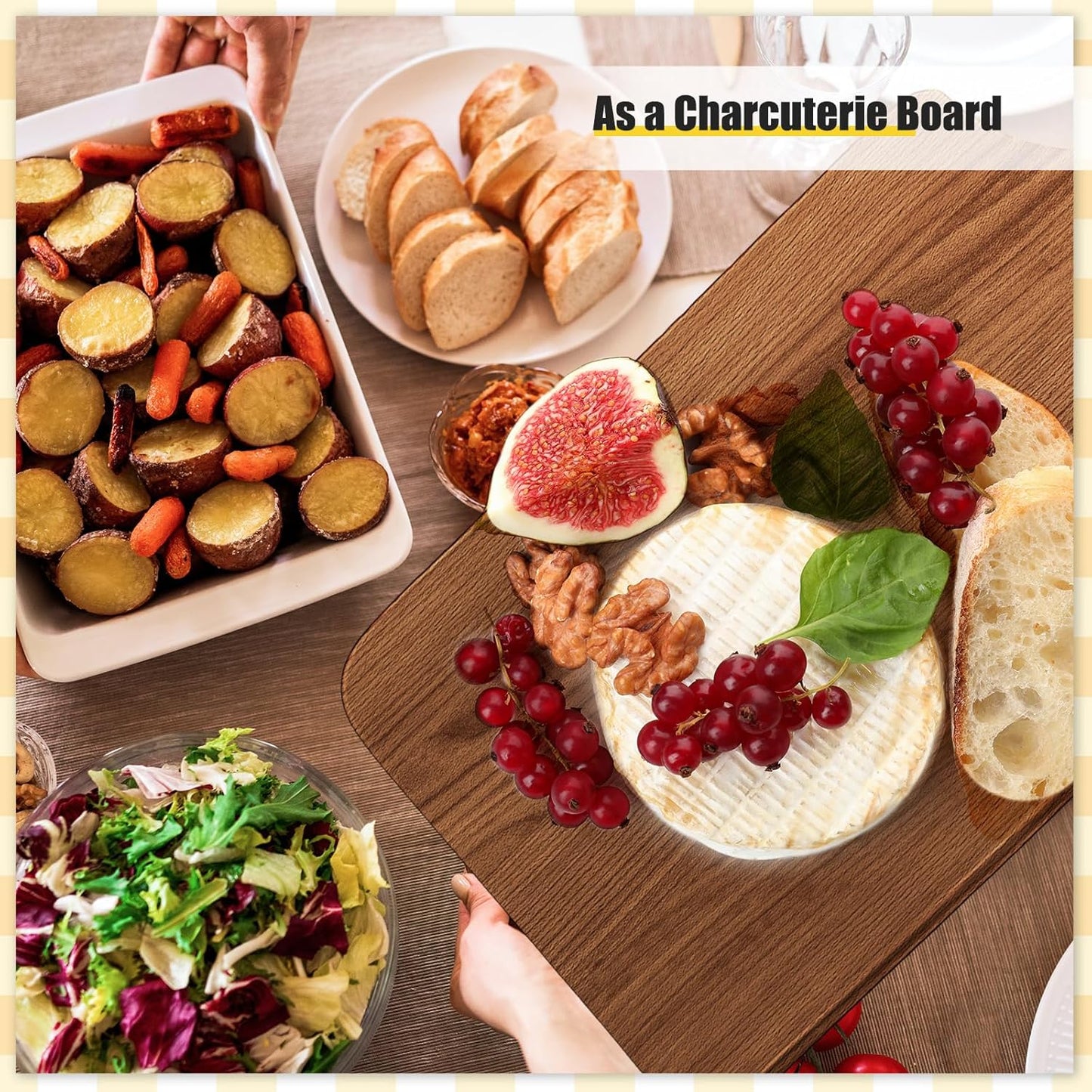 12 Pcs Bulk Wood Cutting Board with Handle Cutting Board for Laser Engraving, 11" x 5" Bamboo Serving Trays Charcuterie Trays for Customized Wedding Housewarming Mom Christmas Gift Party Favor
