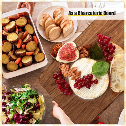 12 Pcs Bulk Wood Cutting Board with Handle Cutting Board for Laser Engraving, 11" x 5" Bamboo Serving Trays Charcuterie Trays for Customized Wedding Housewarming Mom Christmas Gift Party Favor