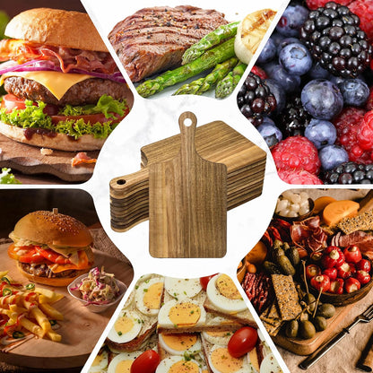 12 Pcs Bulk Wood Cutting Board with Handle Cutting Board for Laser Engraving, 11" x 5" Bamboo Serving Trays Charcuterie Trays for Customized Wedding Housewarming Mom Christmas Gift Party Favor
