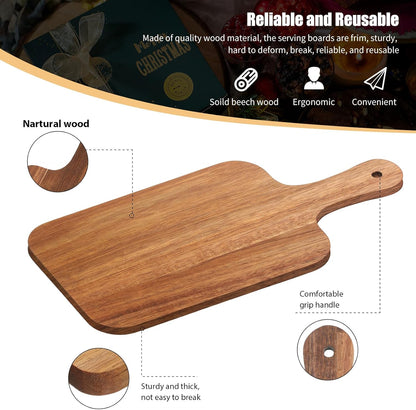 12 Pcs Bulk Wood Cutting Board with Handle Cutting Board for Laser Engraving, 11" x 5" Bamboo Serving Trays Charcuterie Trays for Customized Wedding Housewarming Mom Christmas Gift Party Favor