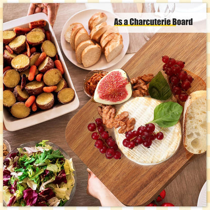 12 Pcs Bulk Wood Cutting Board with Handle Cutting Board for Laser Engraving, 11" x 5" Bamboo Serving Trays Charcuterie Trays for Customized Wedding Housewarming Mom Christmas Gift Party Favor