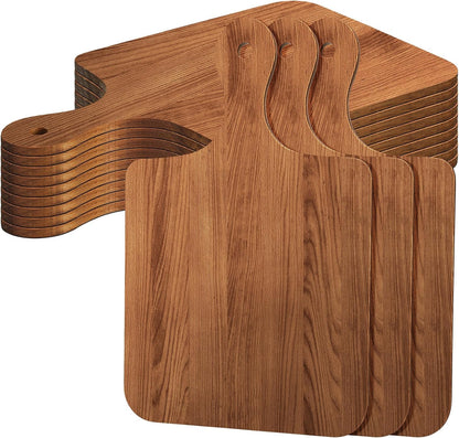 12 Pcs Bulk Wood Cutting Board with Handle Cutting Board for Laser Engraving, 11" x 5" Bamboo Serving Trays Charcuterie Trays for Customized Wedding Housewarming Mom Christmas Gift Party Favor