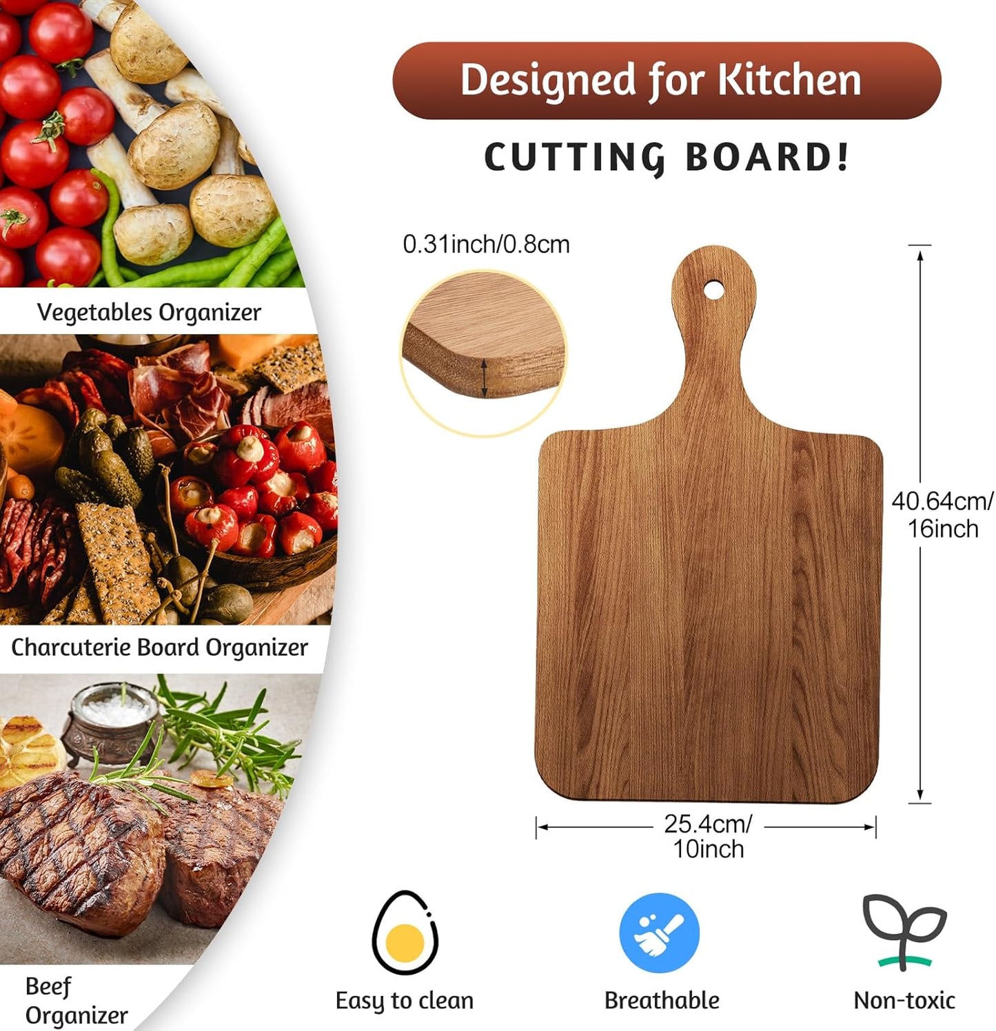 12 Pcs Bulk Wood Cutting Board with Handle Cutting Board for Laser Engraving, 11" x 5" Bamboo Serving Trays Charcuterie Trays for Customized Wedding Housewarming Mom Christmas Gift Party Favor