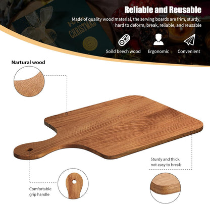 12 Pcs Bulk Wood Cutting Board with Handle Cutting Board for Laser Engraving, 11" x 5" Bamboo Serving Trays Charcuterie Trays for Customized Wedding Housewarming Mom Christmas Gift Party Favor